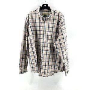 VTG Eddie Bauer Men's 100% Cotton Heavy Plaid Collared Button Shirt Size XL